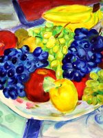 Курс академічного живопису. Картина Асі «Натюрморт з фруктів». Папір, акрил