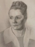 Індивідуальні заняття. Картина Юлії «Портрет». Папір, олівець